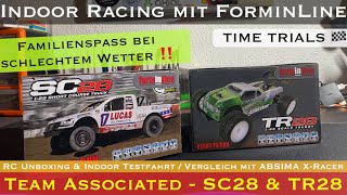 Indoor Racing mit FORMinLINE  TEAM ASSO SC28 amp TR28 VS ABSIMA X RACER  RC Familienspass im Test [upl. by Ahsyt]