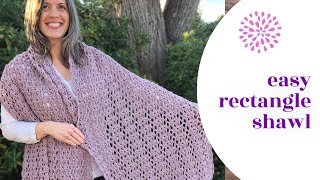 Easy Rectangle Shawl Crochet Video Tutorial for the Littorina Shawl Crochet Pattern in 4 med yarn [upl. by Leaj]