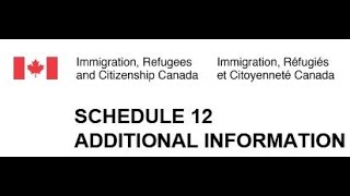 Schedule 12 additional information  Immigration of Canada 🇨🇦 [upl. by Tarttan338]