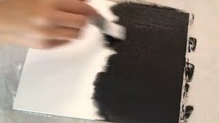 DIY White and Black Silver Glitter Canvas Wall Art [upl. by Kalasky]