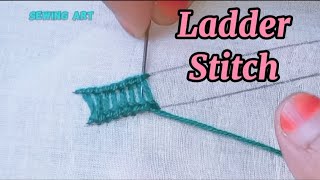 Ladder Stitch for hand embroidery Basic hand embroidery tutorial ladderstitches stitching stitch [upl. by Roselane]