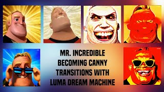 Mr Incredible Becoming Canny  110 phase transitions with AI  Luma Dream Machine [upl. by Fabio]