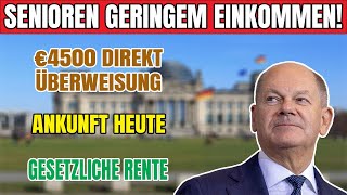 Dringend €4500 Einzahlungen HEUTE Einmalige Zahlungen Gesetzliche Rentenversicherung Renten Update [upl. by Anrehs]