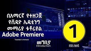 ADOBE PREMIERE PRO in Amharic part 1  የቪዲዮ ኤዲቲንግ መማሪያ በአማርኛ ክፍል 1 [upl. by Oria211]