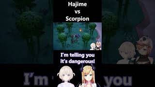 Hajime SCREAMS as she encounters a scorpion in Animal Crossing Hololive Clip Hololive ホロライブ [upl. by Orfield]