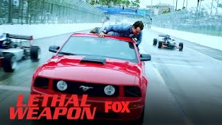 Riggs Jumps Onto The Suspects Moving Vehicle  Season 1 Ep 1  LETHAL WEAPON [upl. by Jermaine]