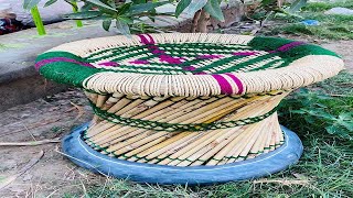 Skillful Man Making Beautiful Chair Mora With Bamboo And Straw [upl. by Marino]