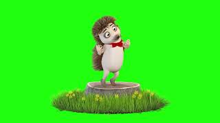 Hedgehog dancing green screen cartoongreenscreen green greenscreen hedgehog [upl. by Ettenirt]