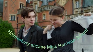 Enola and Tewkesbury Escape from Miss Harrisons Finishing School All Holmesbury clips 14 Enola [upl. by Eirak]