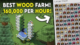 Minecraft All Trees Wood Farm Tutorial  Simple  160000 PHR [upl. by Yelsna959]