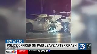 Willimantic officer on leave after crash [upl. by Genny]