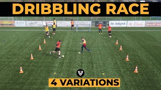 Fun Dribbling Race  4 Variations  Soccer Drills  Football Exercises [upl. by Gapin957]