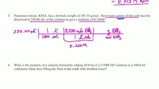 Gen Chem 1 Molarity and Dilution Practice Problems pt 1 [upl. by Duwad509]