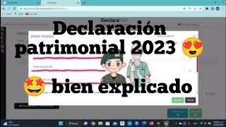 como hacer la declaración patrimonial 2023 paso a paso [upl. by Engedus924]