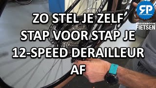 12 SPEED DERAILLEUR ACHTER AFSTELLEN [upl. by Ayikan]