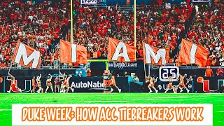 Miami Hurricanes Duke week and how ACC tiebreakers work [upl. by Ayila]