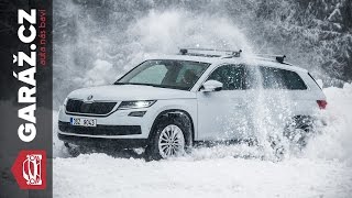 Škoda Kodiaq 4x4 Test GARÁŽcz  Se Škodovkou na sněhu snow drift [upl. by Genesia727]