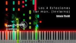 🎻A Vivaldi Las 4 Estaciones 1er mov Invierno 🎹Synthesia Piano Tutorial [upl. by Najar]