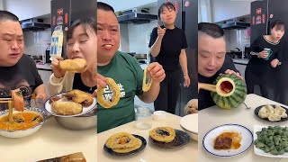 Divertido espectáculo de comida para marido y mujer🤣😂asmr alimentos funny divertido chinesefood [upl. by Januarius]