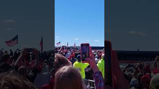 Trumps plane arriving at MAGA Trump Rally Central Wisconsin Airport Mosinee WI Saturday 9724 [upl. by Ezekiel]