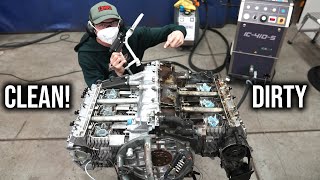 Dry Ice Blasting my Porsche Engine 964 [upl. by Latihs]