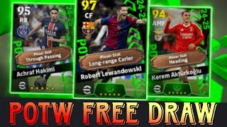 Free card in Efootball Achraf Hakimi potw card getting by tricksefootball pes [upl. by Asoral873]