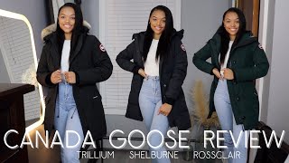 IS CANADA GOOSE WORTH IT  CANADA GOOSE PARKA REVIEW  TRILLIUM SHELBURNE ROSCLAIR [upl. by Ewald]