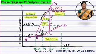 Sulphur system Phase Diagram  Sulphur system Phase rule  Gibbs Phase rule  Dr Anjali Ssaxena [upl. by Idnym]