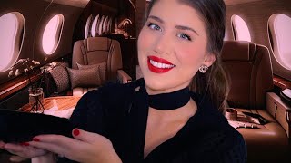 ASMR RP  Luxury Flight Attendant Personal Attention First Class [upl. by Adnuahsar]