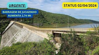 STATUS DA BARRAGEM DE JUCAZINHO APÓS FORTES CHUVAS SURUBIM  PE 02042024 [upl. by Anastassia536]