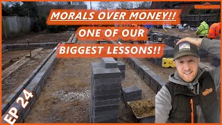 EP24  TVG WEEKLY MORALS OVER MONEY One of our biggest lessons bricklaying bricklayer builder [upl. by Mccormac148]