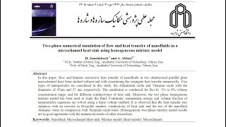 1 Twophase numerical simulation of flow and heat transfer of nanofluids in a microchannel heat sink [upl. by Iila]