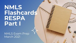 NMLS Flashcards RESPA Regulation X  Part I [upl. by Orgalim818]