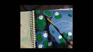 Water lilies painting । শাপলা বিল। [upl. by Sinaj]