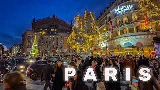 Paris France 4K  Paris Christmas Walking Tour  Boulevard Haussmann [upl. by Viguerie703]