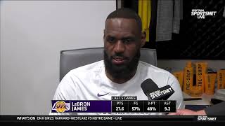 LeBron James POSTGAME INTERVIEWS  Los Angeles Lakers beat Oklahoma City Thunder 116104 [upl. by Willard]