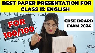 Class 12 English Paper Presentation to score 100100  CBSE CLASS 12 ENGLISH Paper Presentation [upl. by Bidget663]