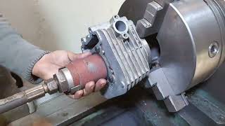 How to old technique rebore block cylinder motorcycle [upl. by Anasor]