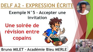 DELF A2  Production écrite N°5 Accepter une invitation  Méthodologie étapes par étapes [upl. by Gneh]