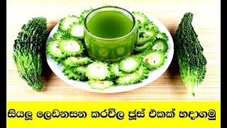 සියලු ලෙඩනසන කරවිල ජූස්  How to Make a Bitter Melon Bitter Gourd Juice [upl. by Llednik]