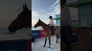 The sun is out here on Miami Beach 🇺🇸☀️🙌🏼 Which riders can you spot in this video 🐎 [upl. by Led675]