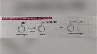 Organic conversion of Benzaldehyde to cinnamic aldehyde class 12th [upl. by Bihas]