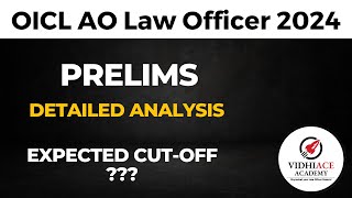 OICL AO Prelims Legal Detailed Analysis  OICL AO Legal Expected CutOff  OICL AO Law Officer 2024 [upl. by Jegger]