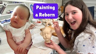 ALIYAH PAINTS A REBORN TO LOOK LIKE HER AS A BABY [upl. by Stoffel]