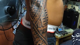 FULLSLEEVE POLYNESIAN TATTOO THANKS BOSS JAYR [upl. by Brahear]