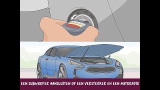 Een subwoofer aansluiten op een versterker en een autoradio [upl. by Hanala]