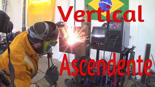 Aprenda a soldar com eletrodo revestido E7018 na posição VERTICAL ASCENDENTE [upl. by Anicnarf]