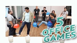 5 FUN PARTY GAMES AT WORK • Part 3 🎲  Minute To Win It Style [upl. by Dloreg]