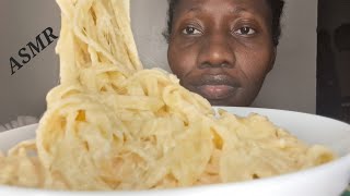 ASMR ALFREDO CREAMY CHEESY PASTA MUKBANG  No Talking [upl. by Ykcaj]