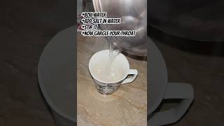 Home remedy for sore throat  Gargle with salt water trending food easy tips nomedicine kids [upl. by Dlanger]